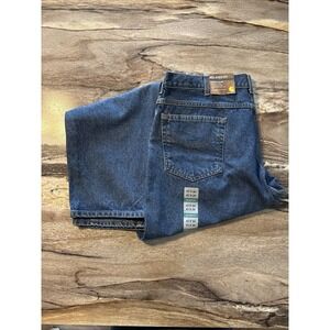 NEW Carhartt Relaxed Fit Tapered Leg Jeans Men's Size 42x34 Blue Denim Medium Wa